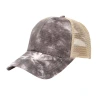 National trendy primavera verano nueva moda multicolor tie dye estampado transpirable malla gorra de béisbol sombrero de pato sombrero de sol visera Item Picture